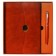 Organizer on the rings of A6+, 80 sheets, leatherette, with a valve, a line, with a handle, in a gift box, brown