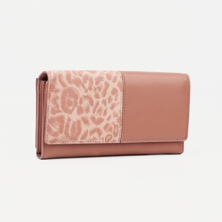 Women's wallet on magnets, pink color