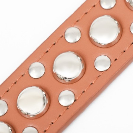 Collar "Sirius", leatherette with rivets, 56 x 3 cm, Osh 42-52, brown-5