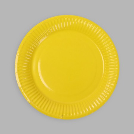Plate plate single -toned paper, yellow color (18 cm)-2