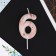 Candle for the cake, number "6", marble, 5.5 x 8 cm.