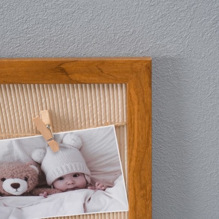 Photo frame plastic in 8 photos 9x13 cm "Craft" with clothespins 50x40x1.2 cm-2
