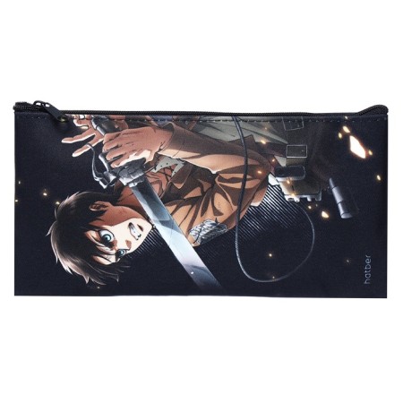 Penal soft, 1 department, 110 x 205 mm, flat, Hatber "Titanes attack", black NPK_18282-1