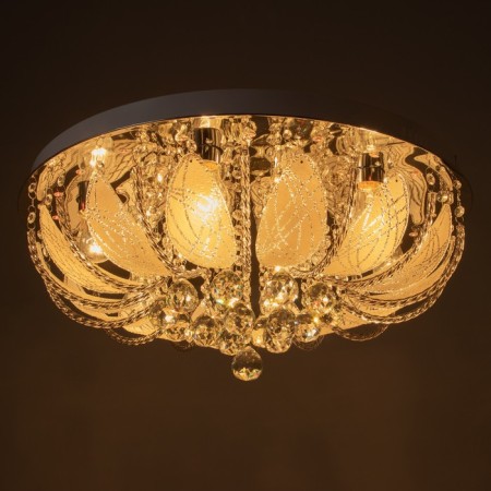 Svetogor chandelier "Drops" 8x60W E27 LED lighting chrome 60x60cm-16