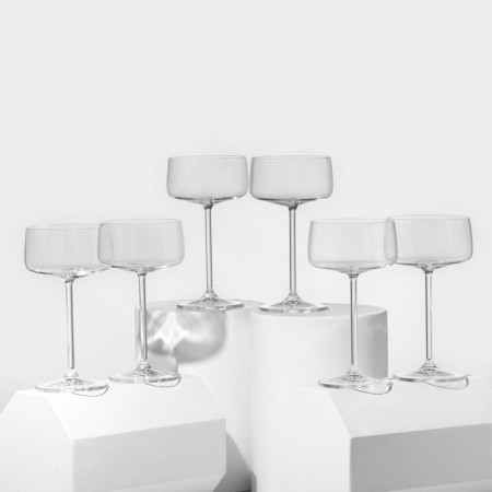 A set of cream glasses ALEX, glass, 220 ml, 6 pcs