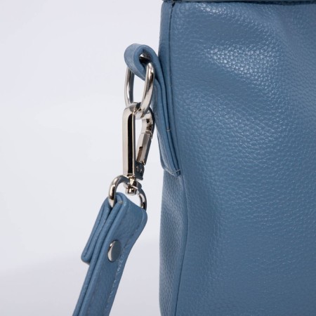 Bag Cross-Bodi with a zipper, blue color-3