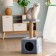 Animal house, with a clawe and shelf, jute, 32 x 32 x 64 cm, gray