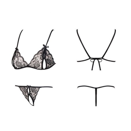 Erotic set of lace linen, OS size, black-3