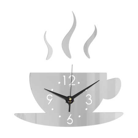Wall -wall clocks for the kitchen, 3D "The aroma of coffee", sticker, large, 28 x 28 cm