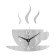 Wall -wall clocks for the kitchen, 3D "The aroma of coffee", sticker, large, 28 x 28 cm