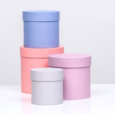 Set of round boxes 4 in 1 "Dawn" 20 x 20 x 17.5 - 14 x 14 x 13 cm