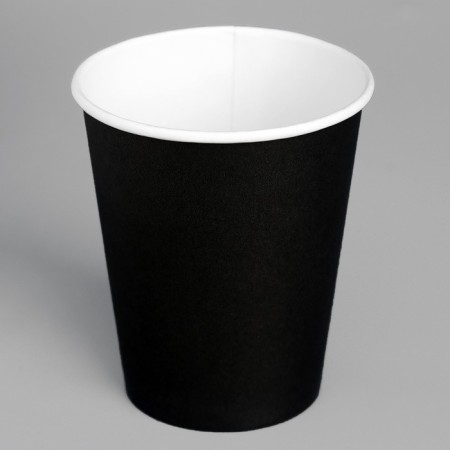Black paper glass "Black" for hot drinks, 250 ml, diameter 80 mm
