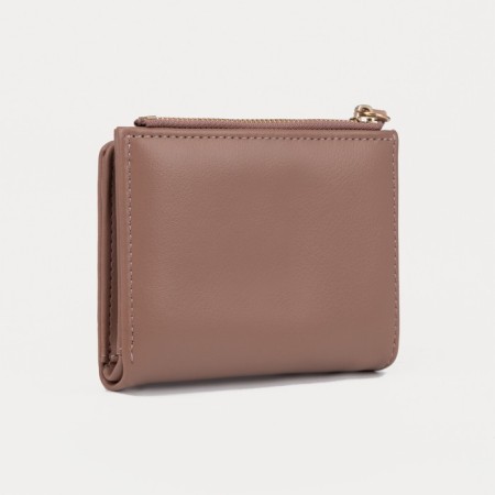 Women's wallet on the button, pink color-1