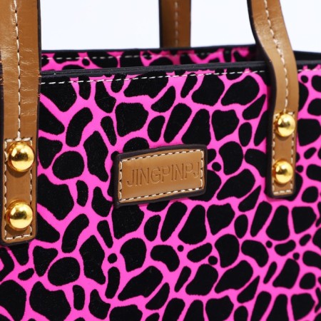 Bag Female Tout with zipper, pink color-3