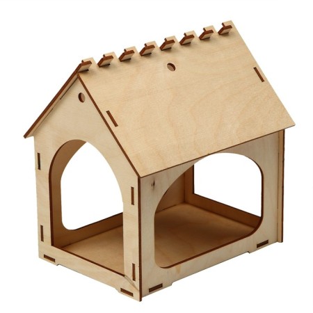 DIY wooden feeder for birds "Kon-A", 14 × 17.5 × 19 cm, Greengo-10
