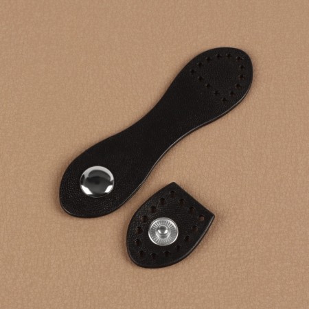 Bag Cauline, sewing, on the button, 9.2 x 2.5 cm, black/silver color