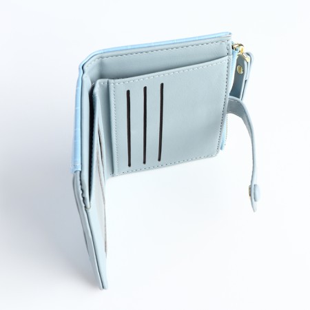 Women's wallet on the button, blue color-4