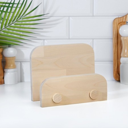 A set of cutting boards from birch on a stand, 2 pcs, 18x22 cm and 22x26 cm-3