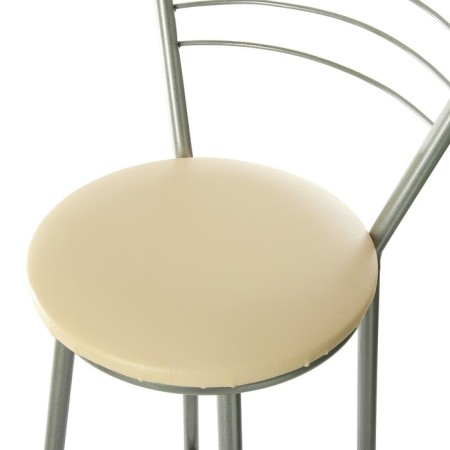 Barring stool "Tall" with a back, silver metallic/milk-1