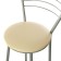Barring stool "Tall" with a back, silver metallic/milk