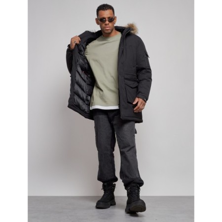 Extensive male winter park, size 58, black color-13