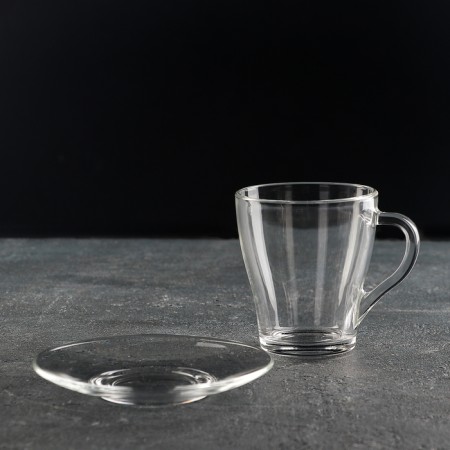 Tea glass set "Grace", 12 items: mug 250 ml, 6 pcs, saucer, 6 pcs-2