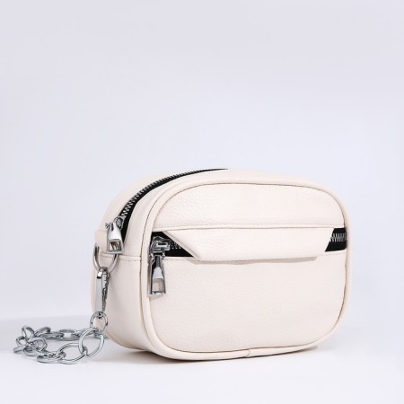 Cross-Bodi Bag on a zipper, beige color-2