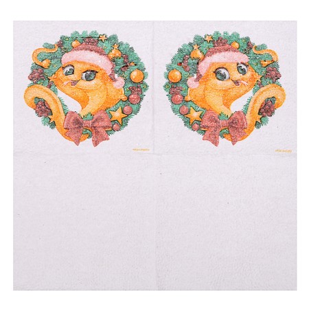 New Year's wipes “Happy New Year: Wreath”, single -layer, 24x24 cm, 50 pcs.-5