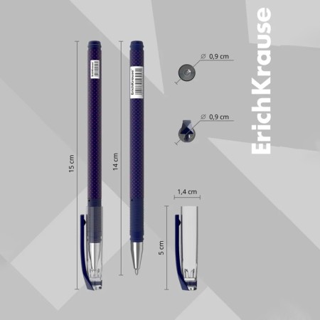 Ballic handle Erichkrause Colortouch dots in Blue, node 0.7 mm, flu, blue ink blue-3