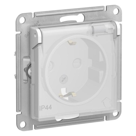 SEETLASDESIGN, 16 A, 250 V sockets, built -in., S/k, curtains, lid, IP44, white, Atn200145-1