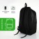 Youth backpack with a zipper, 4 pockets, black/green color