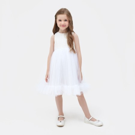 Платье для девочки MINAKU: PartyDress цвет белый, рост 128-7