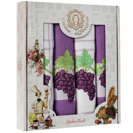 A set of wuffed napkins Diva Afrodita "Grapes", size 45x65 cm, 4 pcs-1