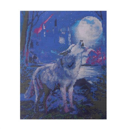 Diamond mosaic with a complete filling on the subframe "Wolf in the Forest", 40 x 50 cm-3