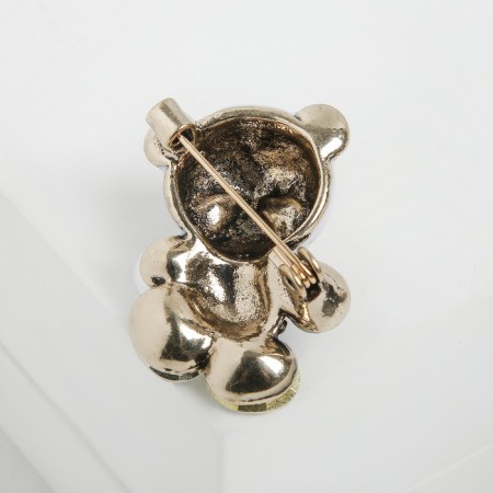 Pandochka brooch, black and white color in gold-1
