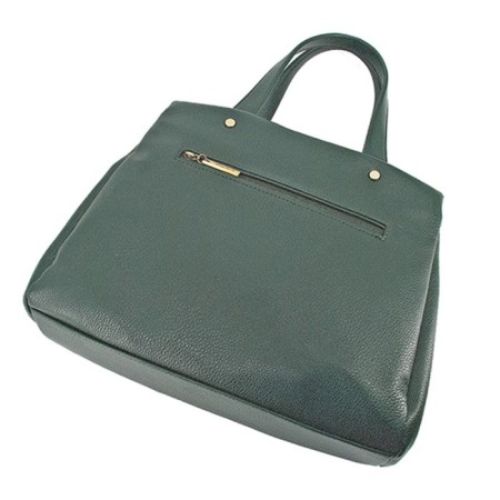 Female bag, artificial leather, green 36x10x27 cm-2