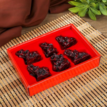 NECKE "Elephants of Happiness" dark red set 6 pieces 4.5x3x4 cm-6