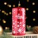 New Year's Candle-Cylinder "New Year's Patterns No. 2", 12.5x6 cm, 35 hours, 275 g, red with white