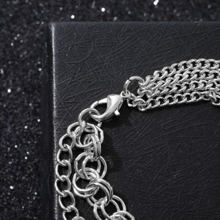 Bracelet Metal "Chain" heart voluminous, color silver, 18 cm-1