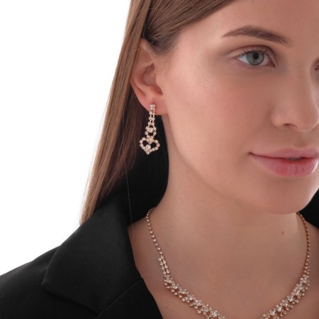 Set 2 objects: earrings, Knocking "Shine" Laurie, white color in gold, 45 cm-4
