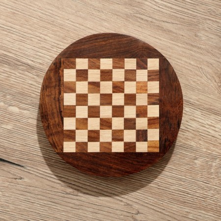 Chess is round, board 15x15 cm, tree shisham-4