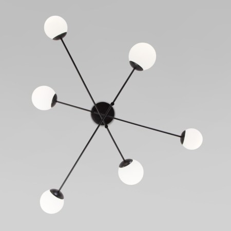Ceiling Lamp EUROSVET NETZ 30181/6, E27, 6x60W, 1428x1428x400 mm, black color black-1