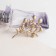 Brooch "Pearl branches", gray color in matte gold