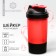 Sports shaker with a bowl for protein, red-black, 500 ml