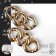 Earrings Metal "Chain" wide links, 3 pcs., Color gold