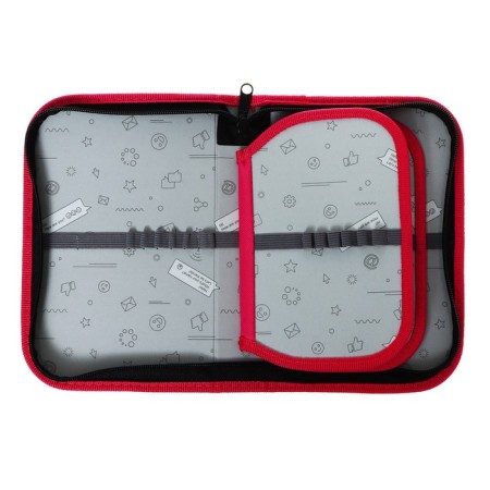 Penal 3 sections, tab inside, 140 x 210 x 40 mm, fabric, calligrata top Block "Kotik"-3