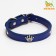 Collar "crown" with metal decor and rhinestones, 36 x 1.4 cm, Osh 24-31, blue