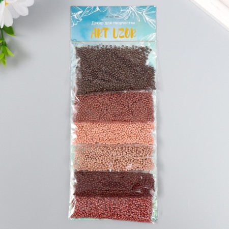 Round Beads 12/0 "Autumn Forest" 6 colors x 10 g 20x8 cm