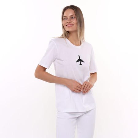 T -shirt Women's "Airplane", white color, size 46