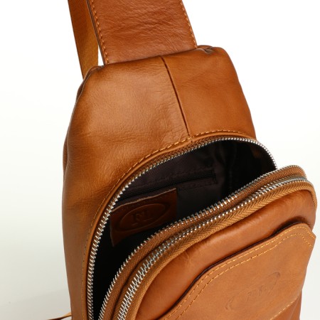 Lightning bag bag, Fidelio Largo, genuine leather, brown color-4
